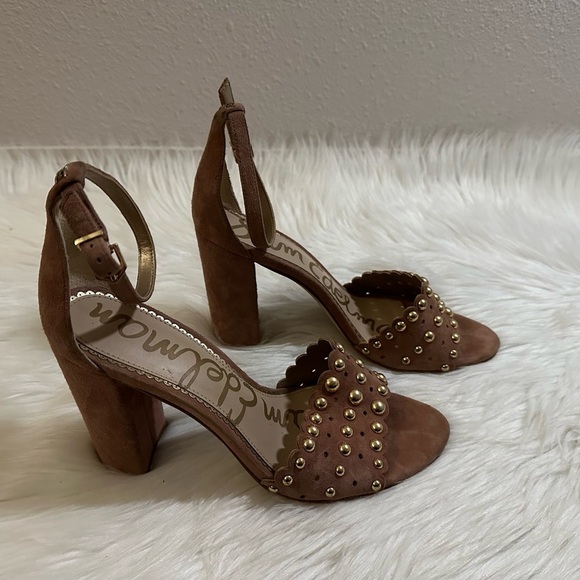 Sam Edelman Shoes - Sam Edelman Womens Yaria Dusty Rose Studded Block Heel Sandal Size 9.5